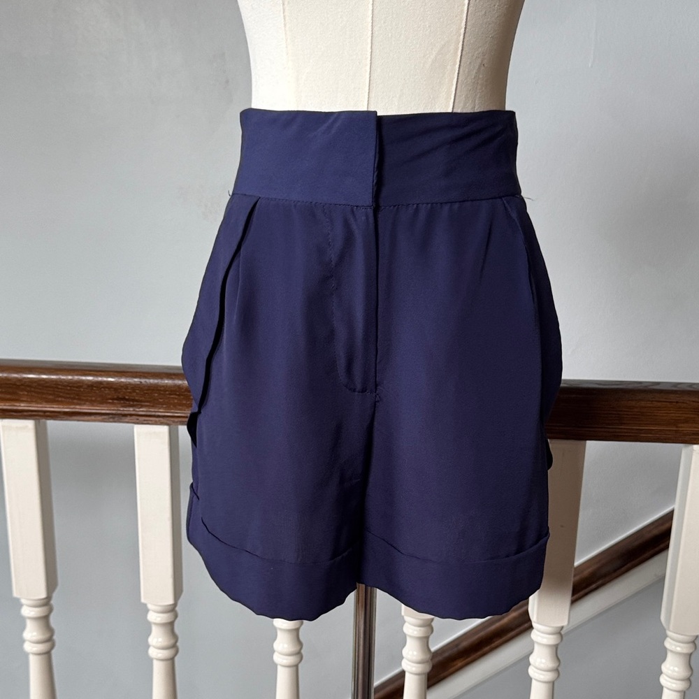 BCBGeneration High-Waist Navy Tailored Shorts
